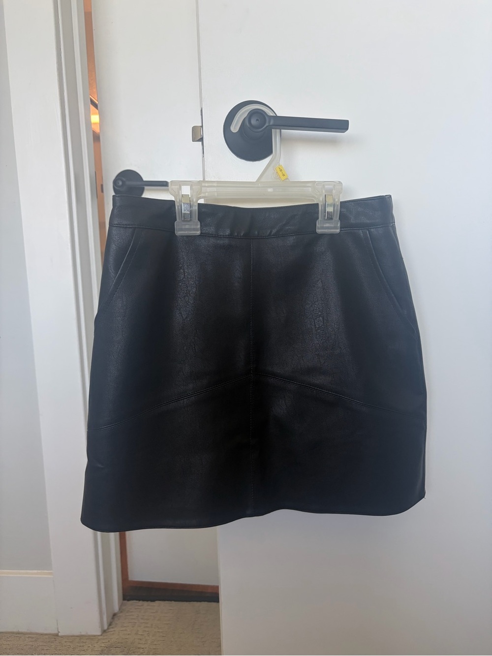 Lulu's Black Faux Leather Mini Skirt